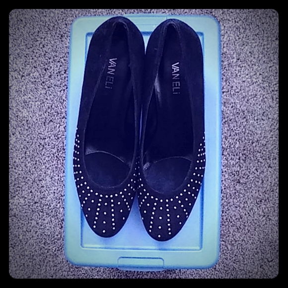 Vaneli Shoes - VANELI BLACK SUEDE SHOES